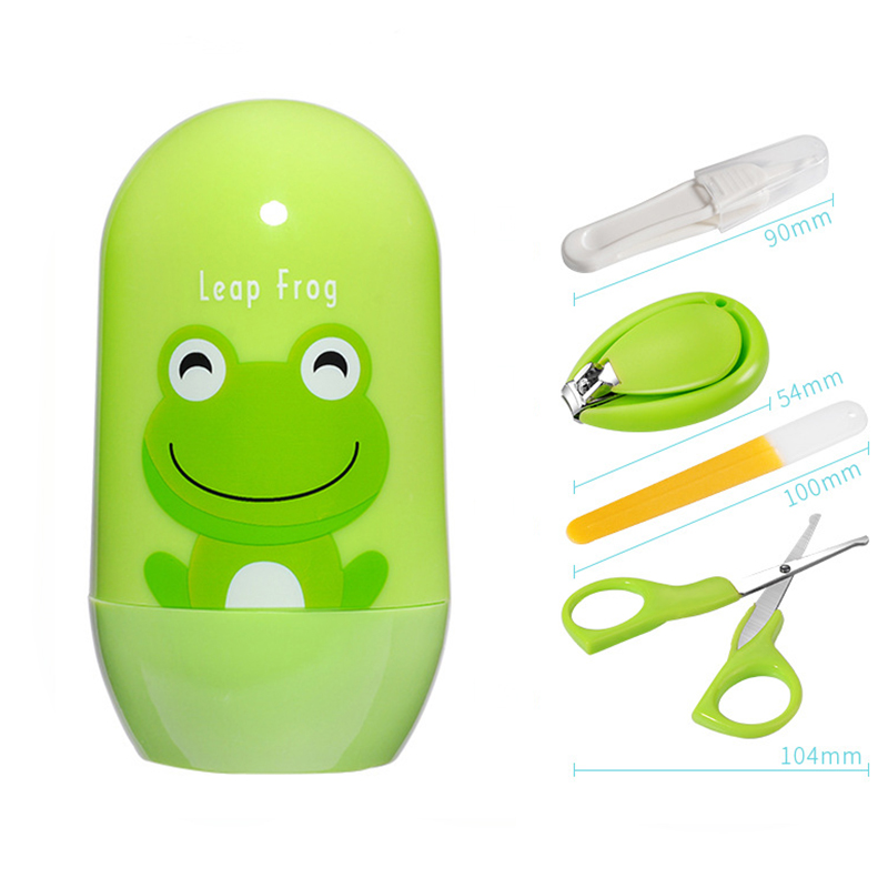 4Pcs Cartoon Baby Nail Care Set Cute Cartoon Child Scissors Infant Nail Clipper Daily Newborn Nail Shell Shear Manicure Kit