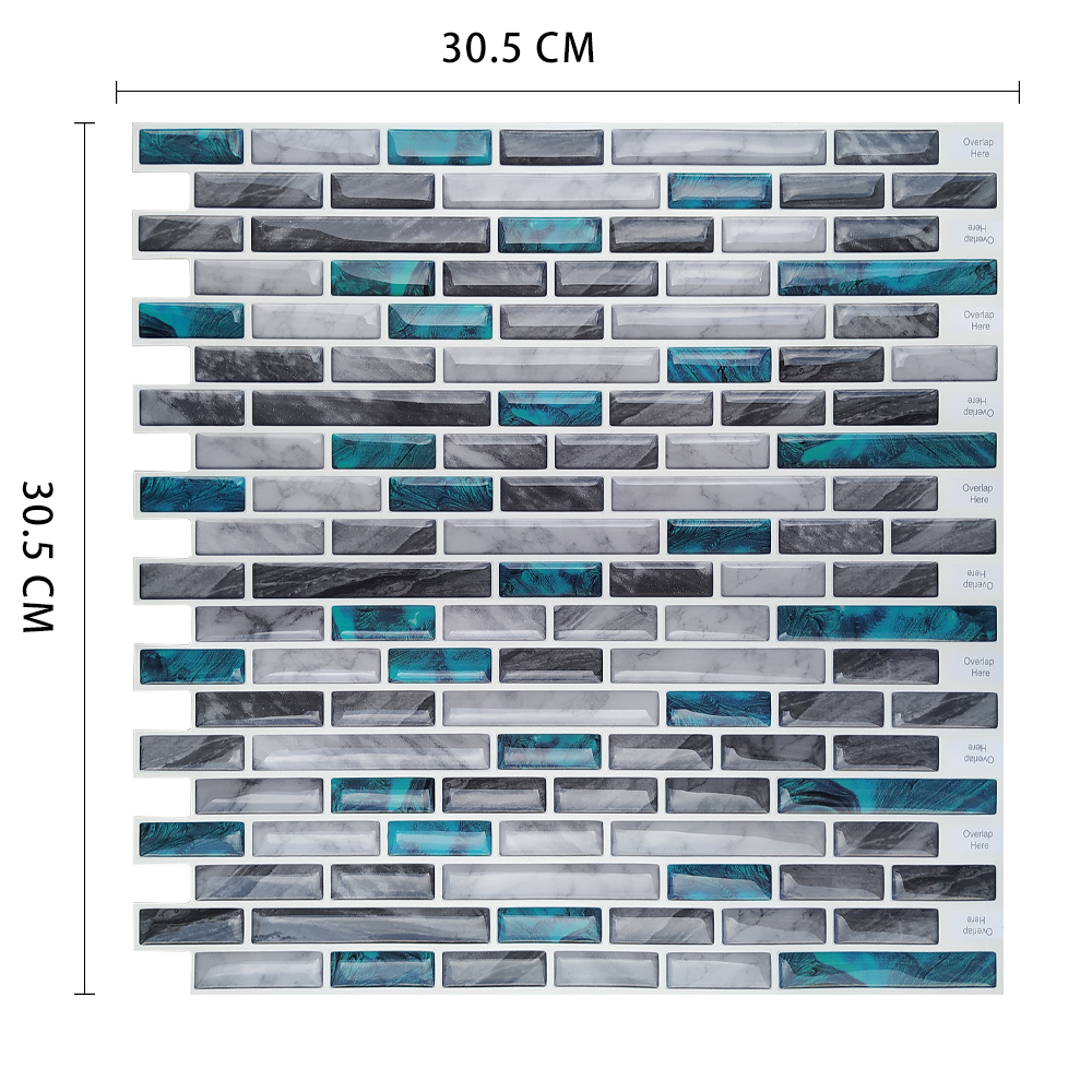 Heminredning vattentät vinyl självhäftande mosaik kakel 3d väggdekal klistermärke självhäftande kök badrum 1 ark