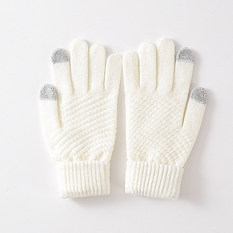Winter neue wolle touchscreen handschuhe, Schüler verdickt erwachsene handschuhe, draussen jacquard gestrickte handschuhe, damen Finger handschuhe: A