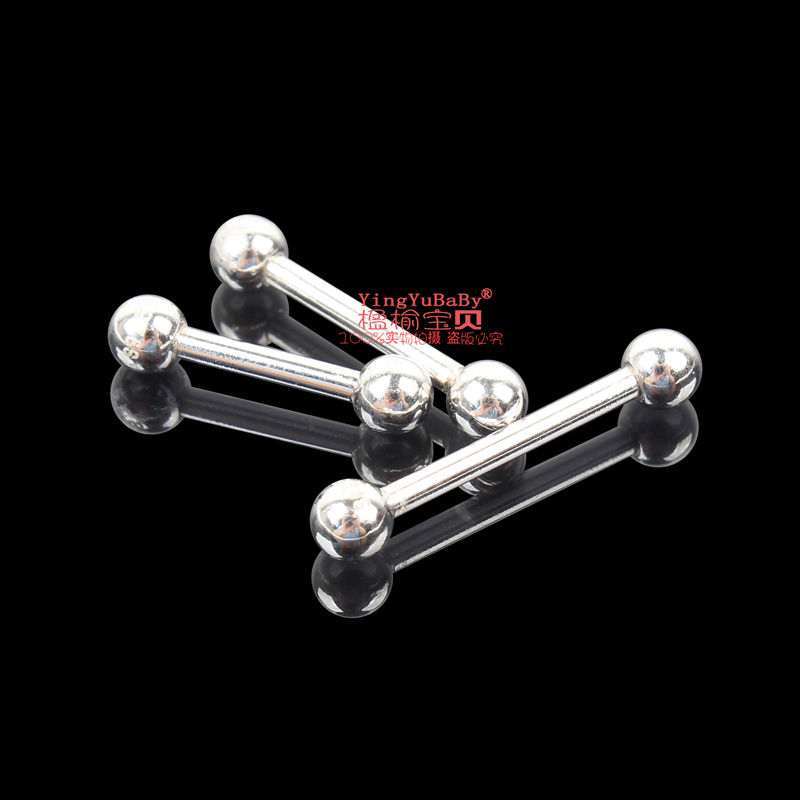 925 sterling silver body jewelry barbell pure S925 16G nipple ring tongue ring eyebrow nail tongue body piercing ONE PIECE