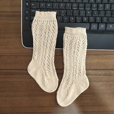 5 Kleuren Kinderen Meisje Spaanse Stijl Knie Hoge Sokken. Vintage Baby Peuter In Buis Sokken. Kid 'S Visnetten Sok Baby Socken 0-3Y: khaki / 1-2 years old