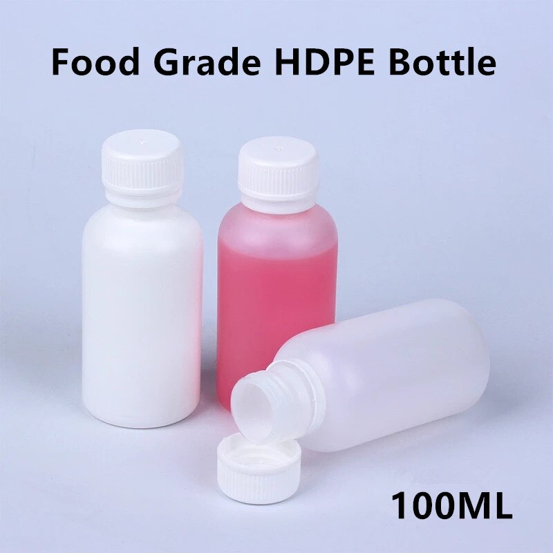 10PCS of 100ML Empty HDPE Plastic Bottle for Liquid Fertilizer Leakproof Chemical reagent container Food Grade bottles