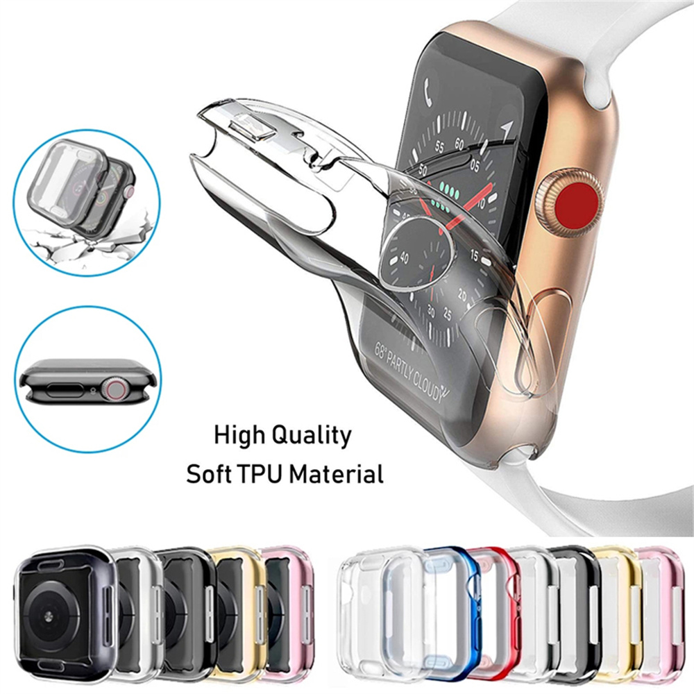360 Volledige Soft Clear TPU Screen Protector Case Voor Apple Horloge Serie 44 MM 40 MM 42 MM 38 MM Transparante Cover Voor IWatch 6/SE/5/4/3