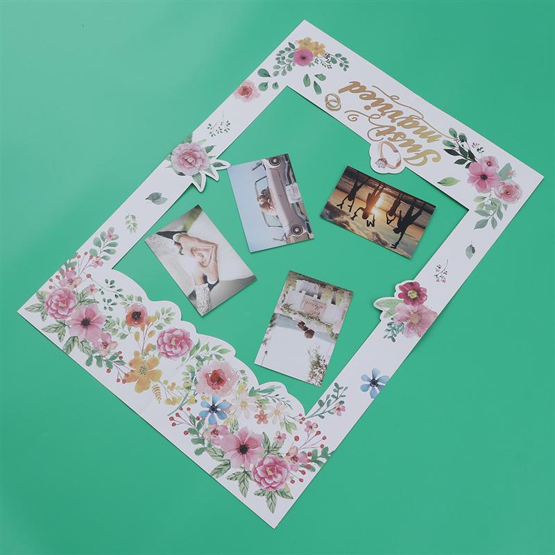 Wedding Flower Photobooth Props 1Pc Paper Photo Frame Romantic Party Favor For Beach Seaside Wedding Party