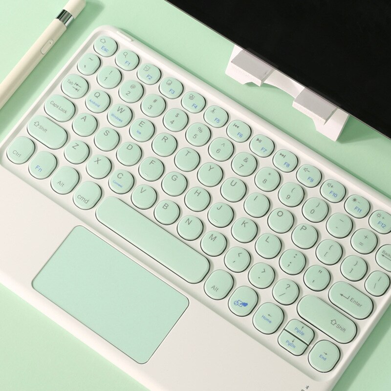 EAOR Portable Bluetooth Keyboard with Touchpad for iPad Tablet Laptop Mute Cute Wireless Keyboard Mouse Combos for Android iOS