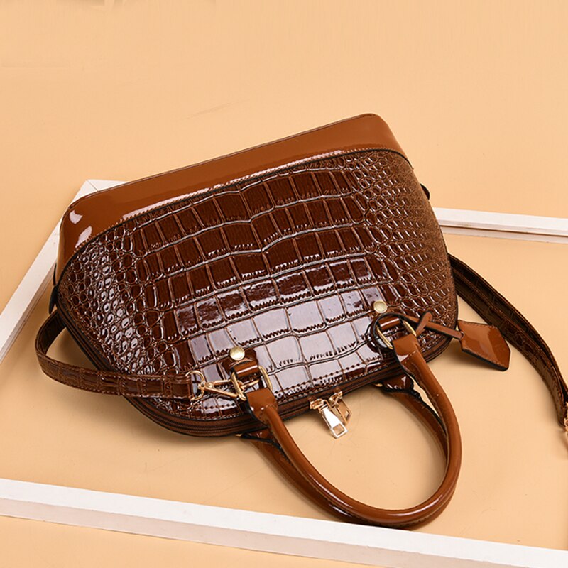 female Shell small bag Women PU leather totes bag handbags European American crocodile pattern shoulder Messenger bag