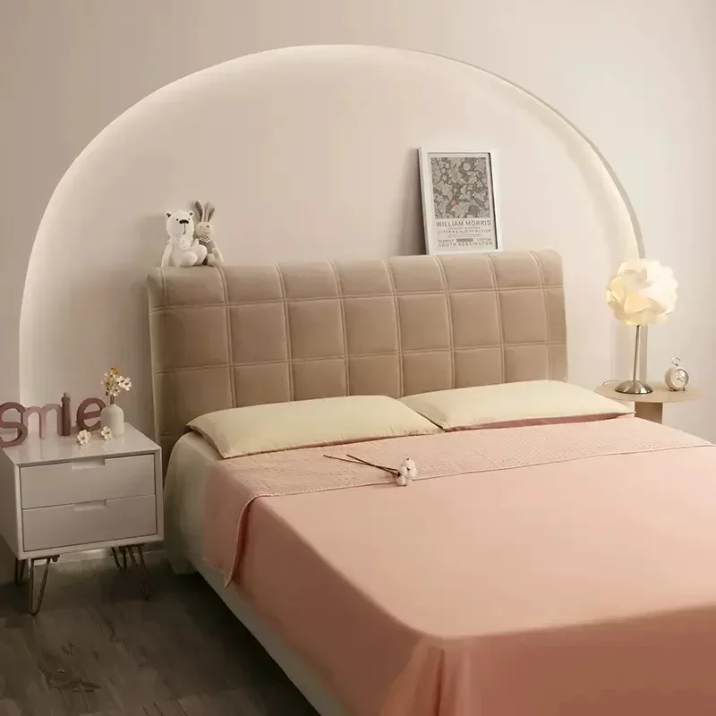 Copri testiera letto scozzese di lusso telecamera da letto Morbida calda invernale Addensare Protezione antipolvere per testata del letto tutto-compreso Coperture posteriori per letto universali: 150*65 centimetri / giallo