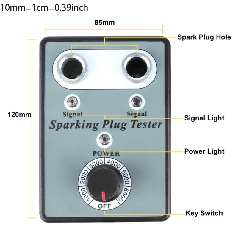 Car Spark Plug Tester Ignition Plug Analyzer Diagnostic Dual Hole Test Tools 12V Gasoline Automotive Spark Plug Detector D7YA