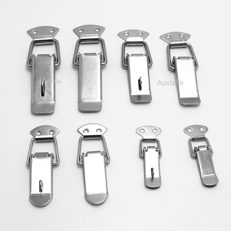 2PC Cabinet Boxes Hasp Spring Loaded 56mm 74mm 88mm 104mm Iron plating Latch Catch Toggle for Simple Window Lock Box