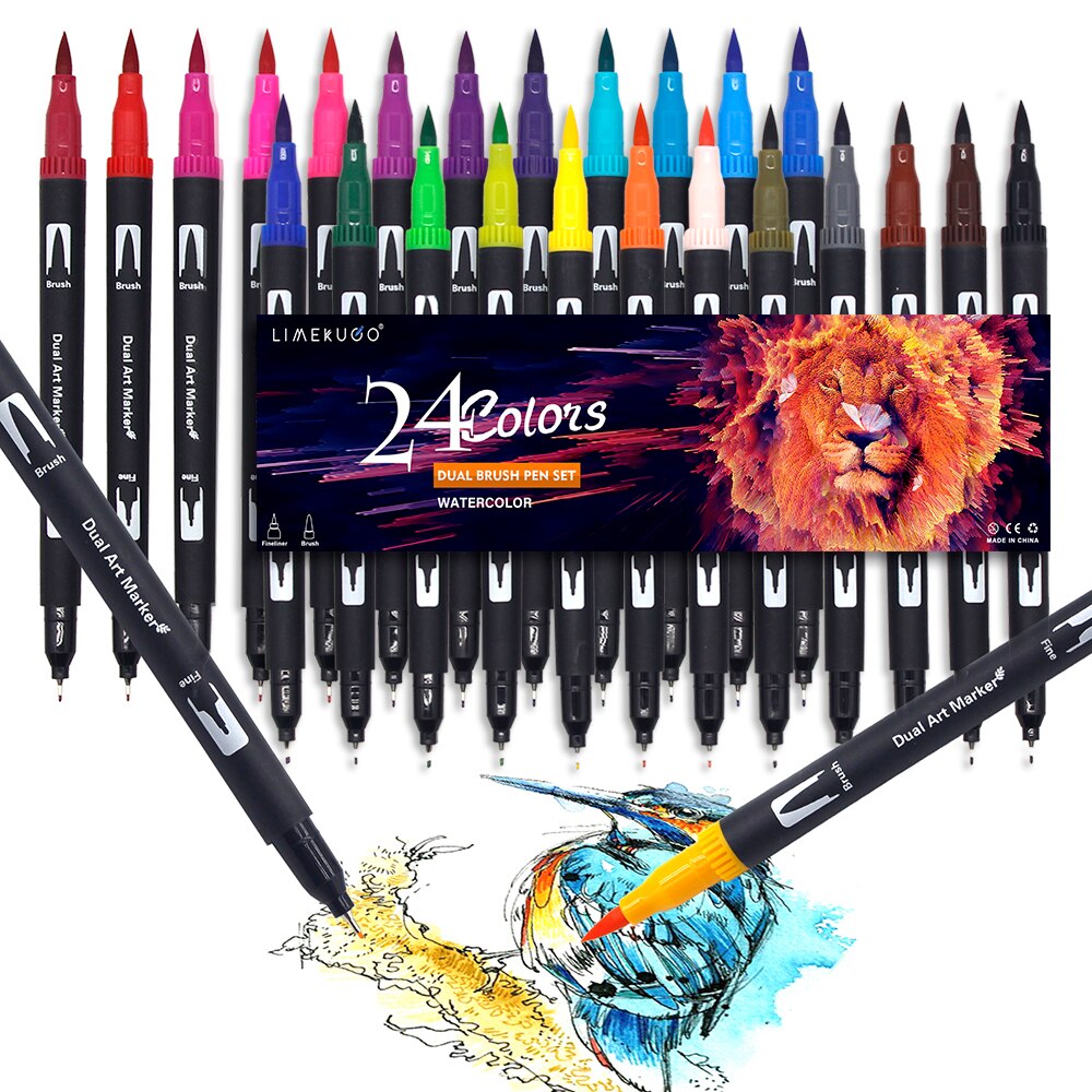 Kleuren Borstel Pen Aquarel Pennen F Grandado