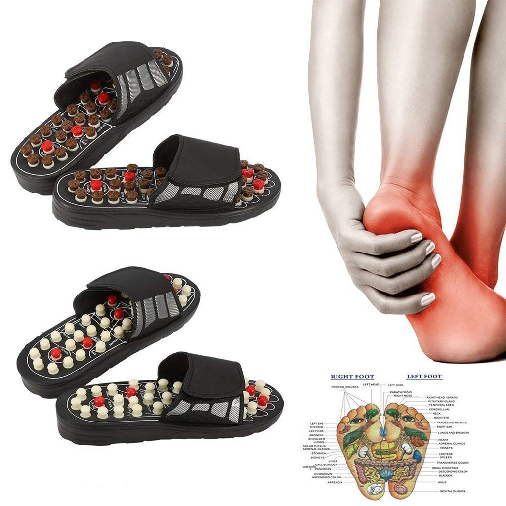 foot acupressure slippers Women Men Foot Massage Therapy Activation Care Adjustable Sandal Slippers Shoes sloffen heren#y2