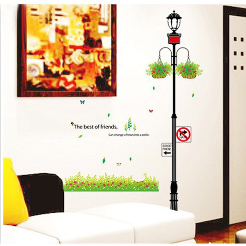 Friendly street light Wall Sticker nursery school children's kids room decoration Mural living room wallpaper home stickers