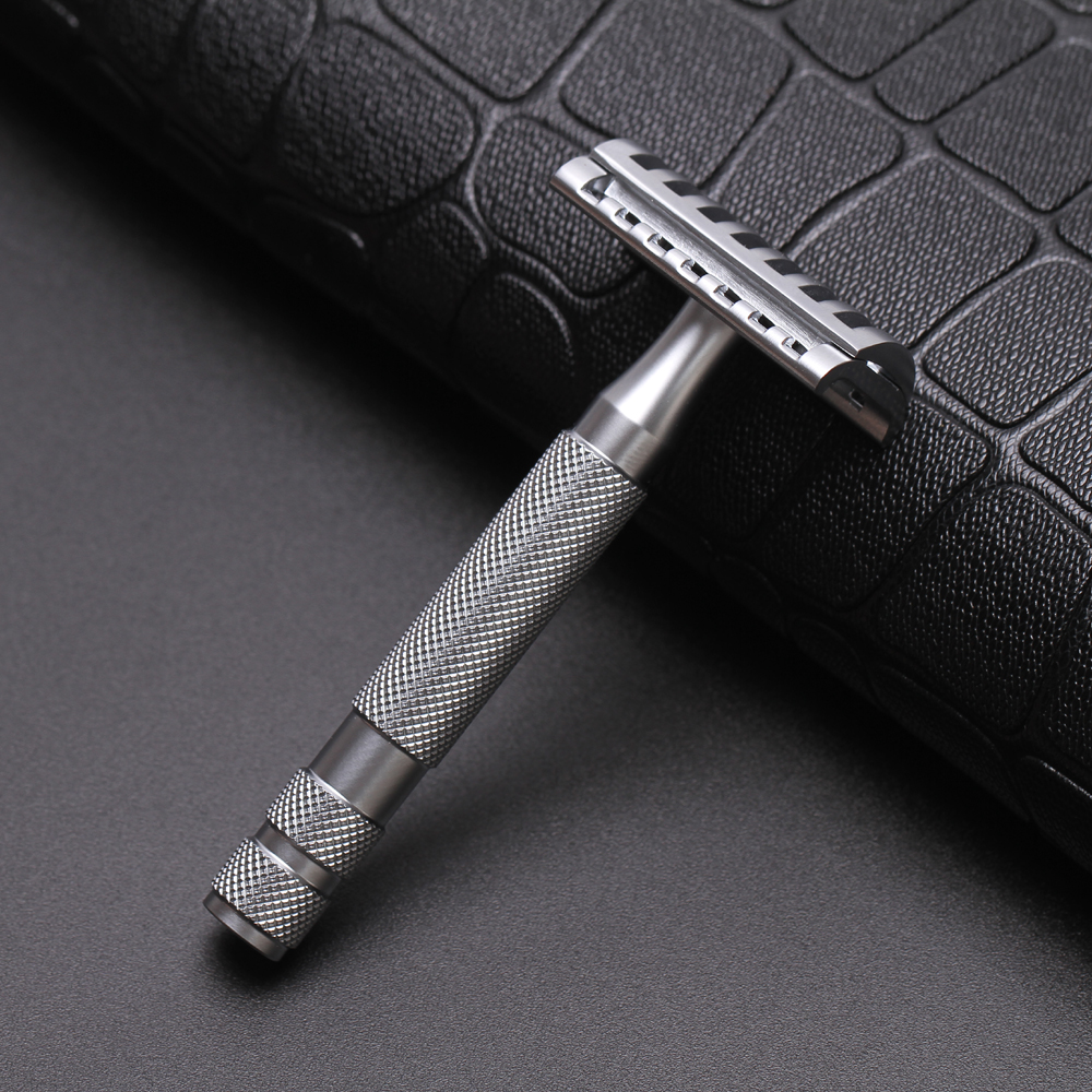 YAQI KNIGHT-HELMET Razor Head Stainless Steel Handle DE Safety Razor ...