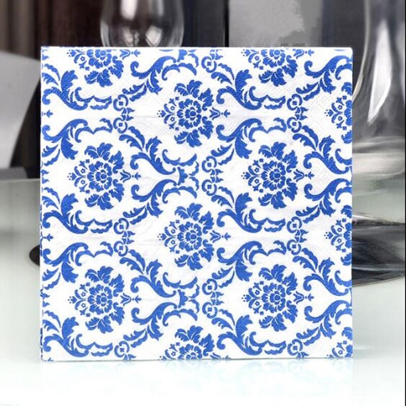 20 pc Braut und Bräutigam Blau Serviette Druck Papier Tisch Hochzeit Party BBB1039