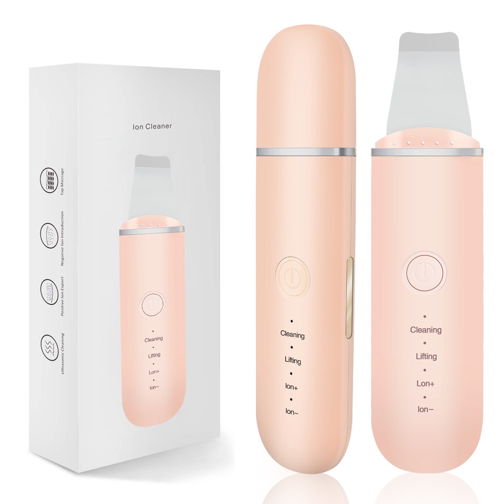Ultrasonic Skin Scrubber Vibration Face Spatula Blackhead Remover Facial Scrubber Shovel Clean Cavitation Peeling Facial Lifting