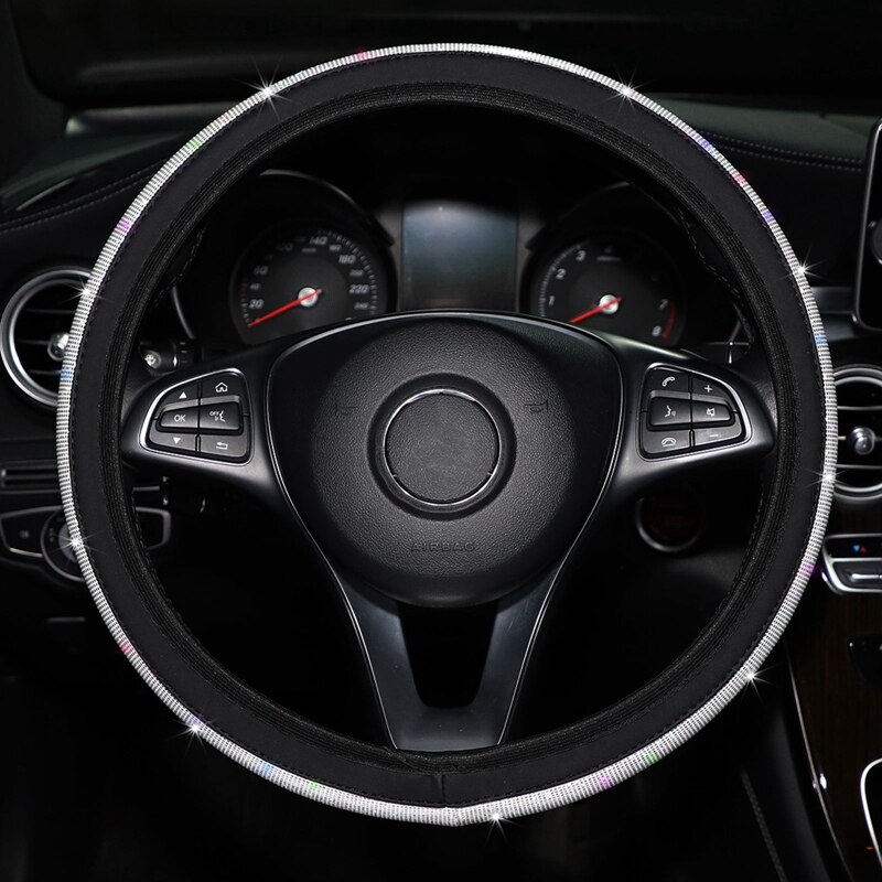 Coprivolante per auto con strass per Peugeot 307 308 407 206 207 3008 406 208 2008 508 408 306 301 4008 5008 807