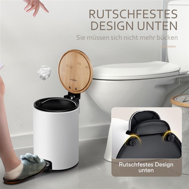 3L Ronde Rvs Stap Prullenbak Prullenbak Vuilnis Container Prullenbak Voor Keuken Badkamer Slaapkamer