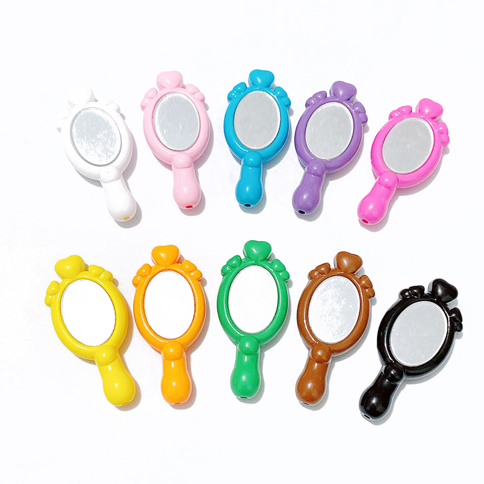 Espejo de belleza mágico de mano, cuentas Kawaii para fabricación de joyería, manualidades, decoración, collar, cadena de teléfono, accesorios de bolígrafo con cuentas: peppermint
