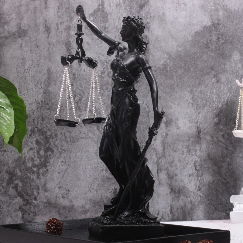 Deusa da justiça grega estátua/anjos justos resina escultura, pessoas ornamentos, acessórios de decoração para casa do vintage, artesanato de escritório: black