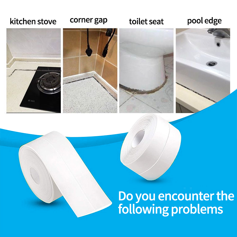 Vanntett dusj badekar tetningstape selvklebende vanntett veggklistremerker til bad kjøkken tetning fugestripe vask muggsikker