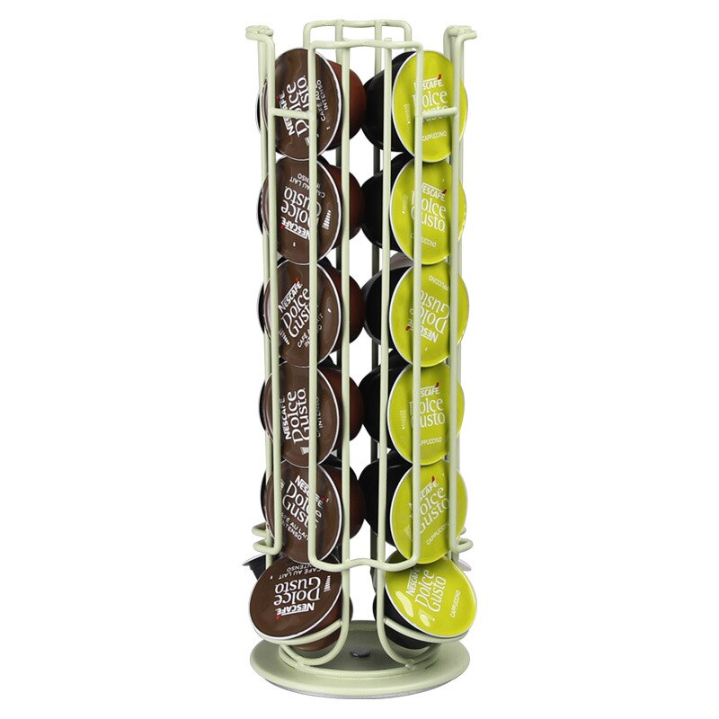 White Rotatable Coffee Pod Holder For Dolce Gusto Capsule Display Capsule Rack Stainless Steel Tower Stand Storage Shelves 2022