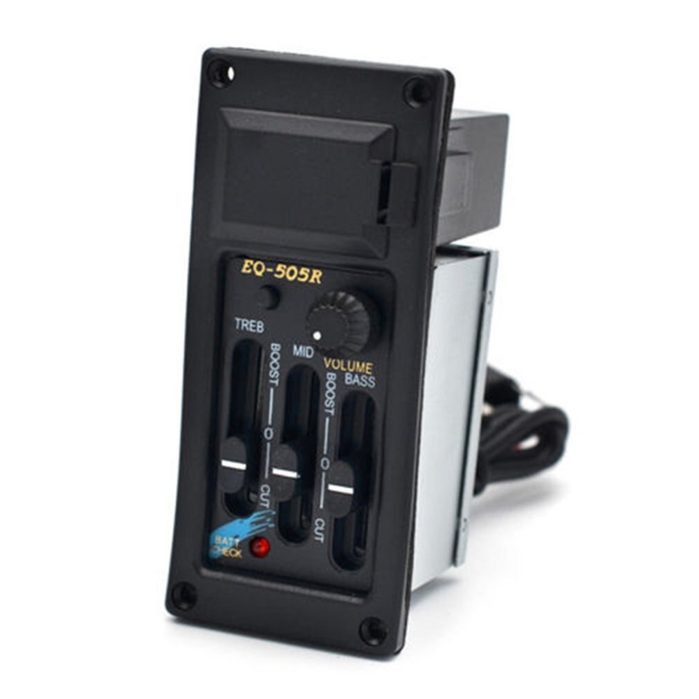 3 Band EQ-505R Akoestische Gitaar EQ Equalizer Voorversterker Versterker Gitaar Pickup Met 6.5MM Uitgang Gitaar Deel
