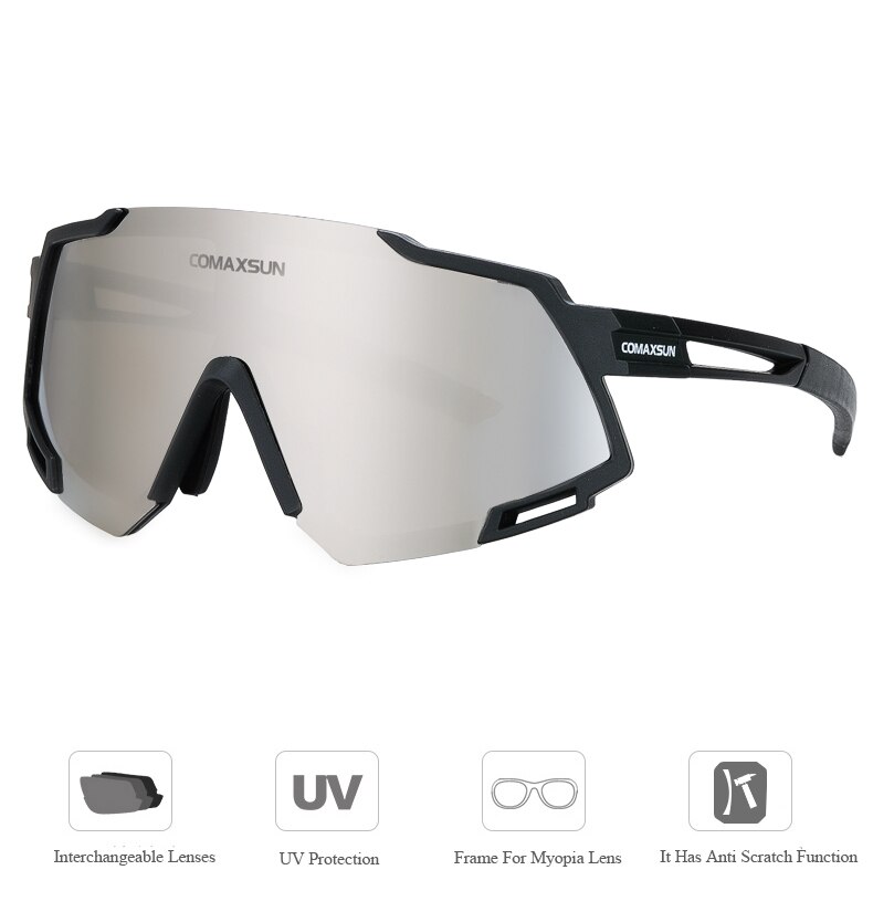 COMAXSUN Professionelle Polarisierte 5 Len Radfahren Gläser MTB Rennrad Sport Spiegel Sonnenbrille Fahrrad Brillen UV400 Fahrrad Brille