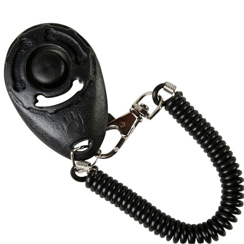 Universal Pet Dog Cat Button Click Clicker Trainer Animal Training Obedience Aid Sound Key Chain With Wrist Strap DEC889