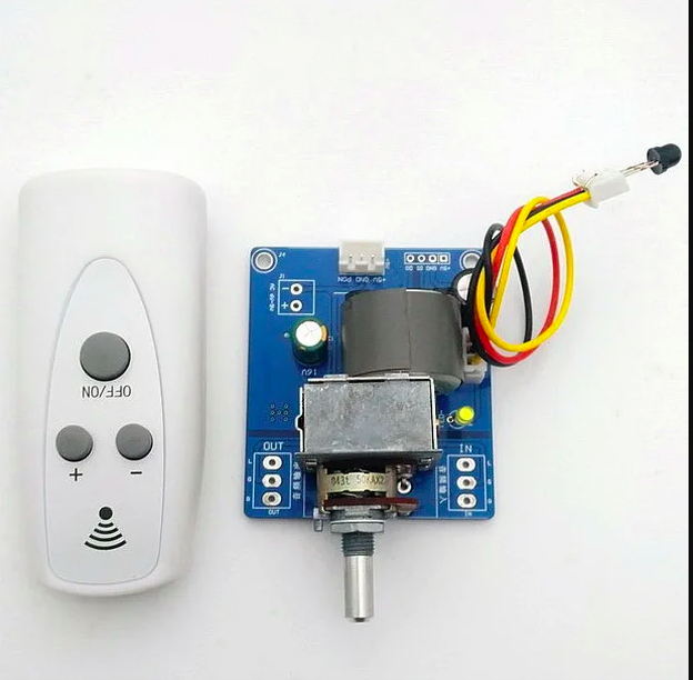 Placa de Control de volumen con Control remoto por infrarrojos HiFi, amplificador APLS, preamplificador, potenciómetro de Motor, ajusta el módulo de volumen: Azul oscuro