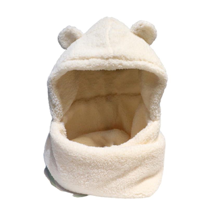 Oor Geïntegreerde Warme Muts Beanie Winter Hoeden Vrouwen Meisjes Schattige Beer Sjaal Dikke Warme Oor Winter Cap: white
