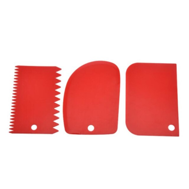 3Pcs/1Pc Deeg Cake Cutter Slicer Spatel Voor Cake Schraper Pasteuze Cutters Schraper Onregelmatige Tanden Rand diy Soepeler Tool: Chocolade