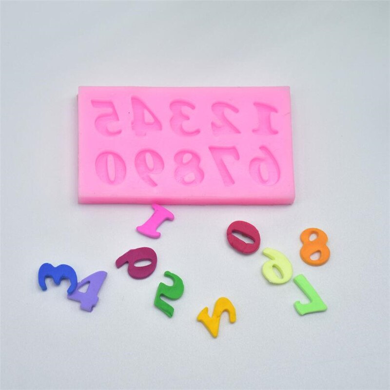 Bakning 3d nummer silikonformar fest fondant tårta dekorationsverktyg godis choklad gumpaste form tvål lera formar