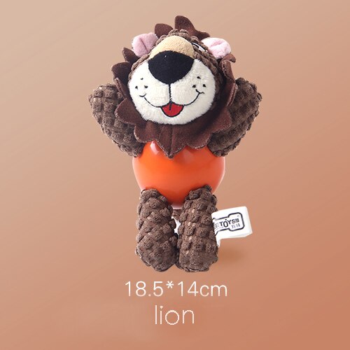 Hoopet hondenspeelgoed voor honden, puppy speelgoed voor grote honden, pluche piep, interactieve hondenbal: Leeuw