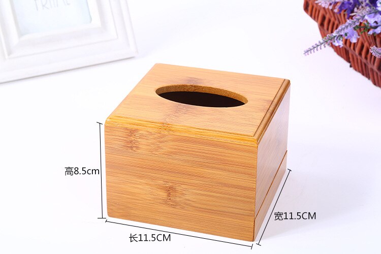 Caja de pañuelos de carbón de bambú Vintage tipo asiento soporte de papel de almacenamiento de rollo recipiente para papel seda organizador de servilletas faciales de baño: 11.5x11.5x8.5cm