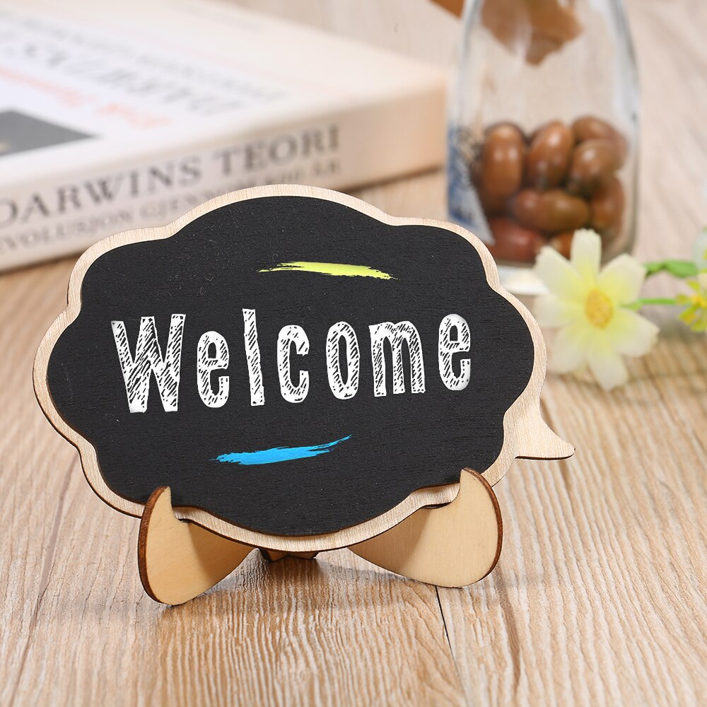 1/10pcs 3D Mini Thicker Black Chalkboards with Easel Stand Wooden Small Message Board Signs for Weddings Party Decoration
