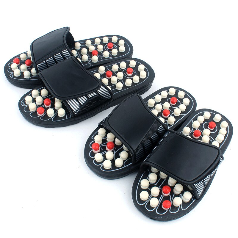 Creatieve Acupunt Massage Slippers Strand Sandaal Voor Mannen Voeten Chinese Acupressuur Therapie Medische Roterende Voet Massager Schoenen