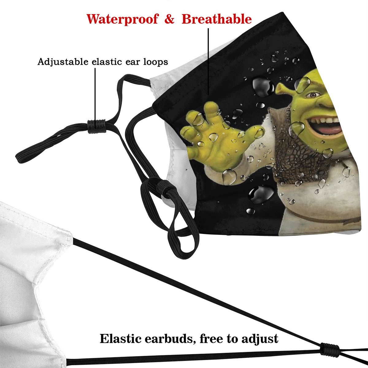 Masque Facial en tissu avec filtres, protection faciale, drôle