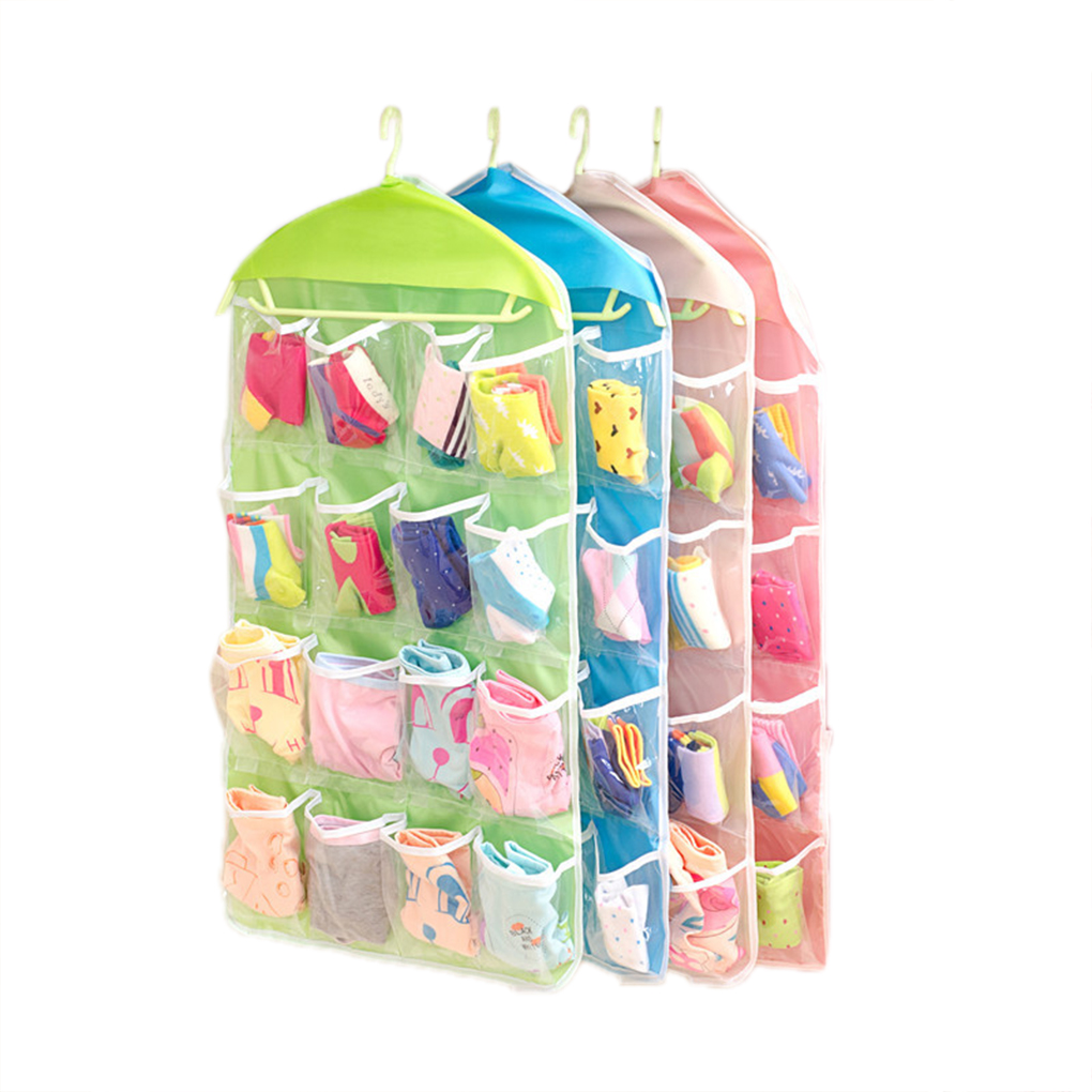 16 Gitter Faltbare Garderobe Hängen Taschen Container Kleidung Unterwäsche BHs Socken Krawatten Aufhänger Schuhe Lagerung Tasche: 5
