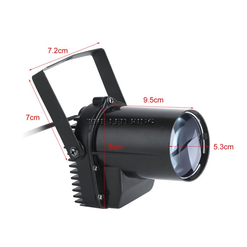 Pinspot Light Spotlight Super Bright Lamp Black body LED Spotlight 12W Red/Green/Blue/White/Ultraviolet Color Lighting for KTV
