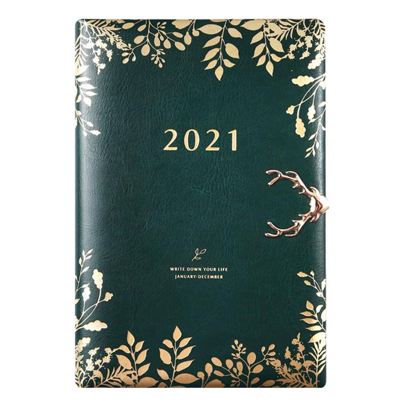 Retro Planning Notebook Annual Note Book Portable Schedule Note Book: Dark Green