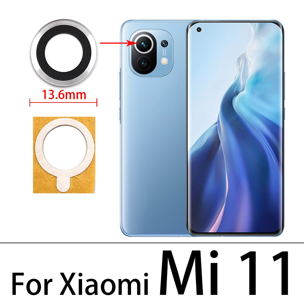 Rear Back Camera Glass Lens For Xiaomi Mi A2 Lite A1 A3 8 9 10 Ultra 11 Lite 10T Pro Poco F3 Poco X3 Pro Camera Glass Lens: Mi 11
