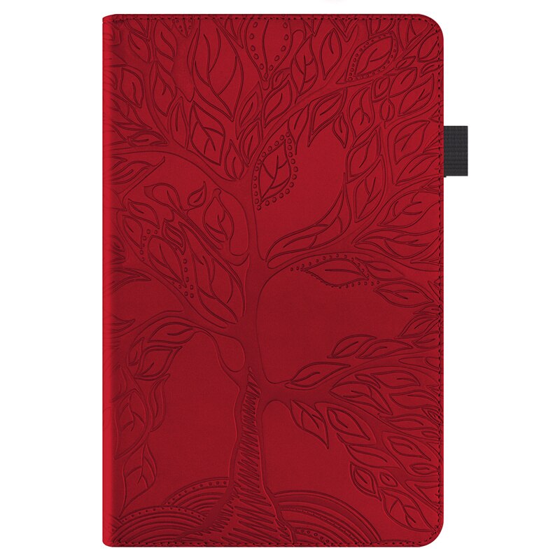 Tablet Case for iPad 8th 7th Gen 10.2" - Embossed Leather Folio Cover - Shockproof & Anti-Dust: Red / For iPad 7 10.2 2019