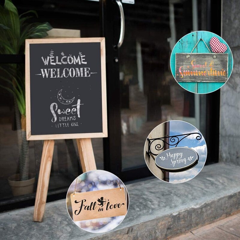 15 Pcs Stencils for Outdoor Painting, Stencils for Painting on Wood Stenclis for Planner Graffiti Card DIY Drawing