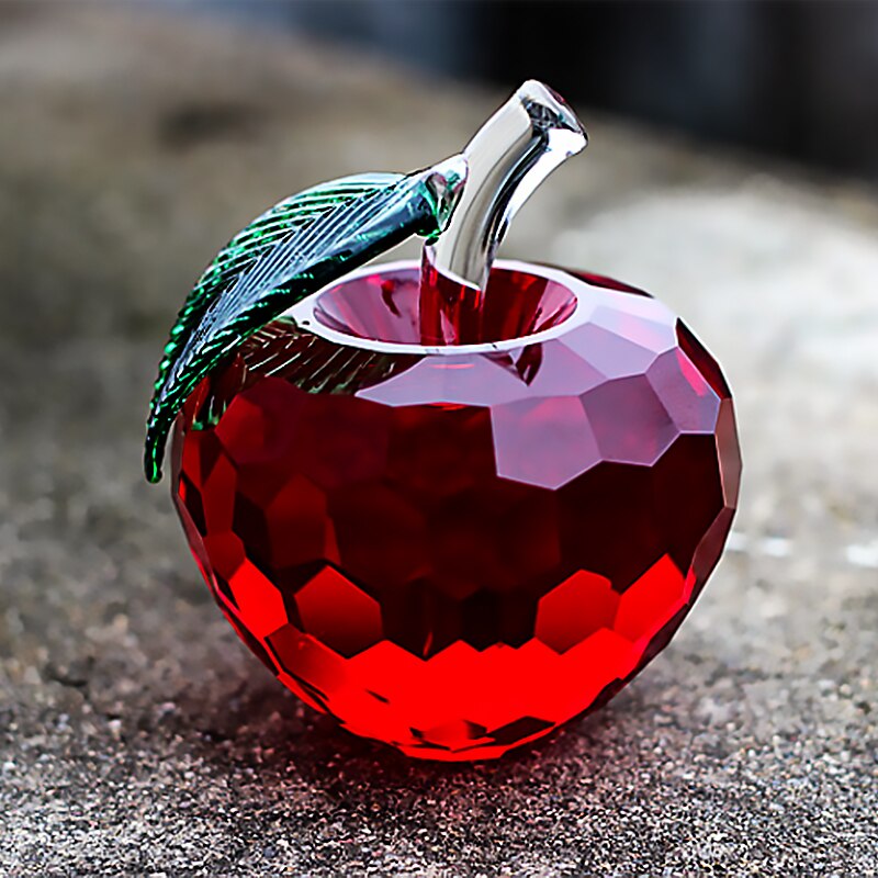 Fantastisk kærlighed hule glas æble fyld med farver krystal rhinestone figurer boligindretning tilbehør juleaften: Rød