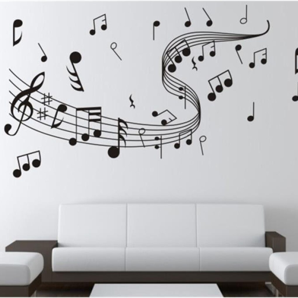 Art Music Notes Wall Stickers Music Notes Lepu Decals Melody Wallpaper Home Living Room Office Decoration Wallpaper Supplies: Default Title