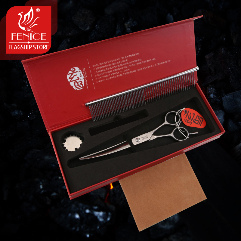 Fenice Curved Scissors Grooming Scissors for Dogs/Cats Pet Shears