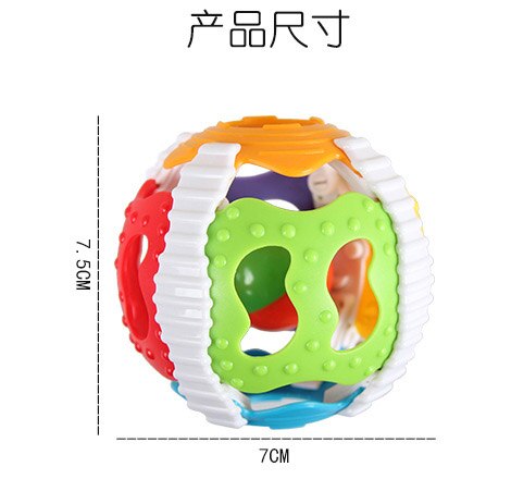Kleinkind Rassel Spielzeug 0-1 Jahr alt Fitness Ball Neugeborenen Babys Hand Greifen Kleine Glocke Ball Weiche Silikagel glocke freundlicher Krabbeln Ball: Krippe ratter Ball345