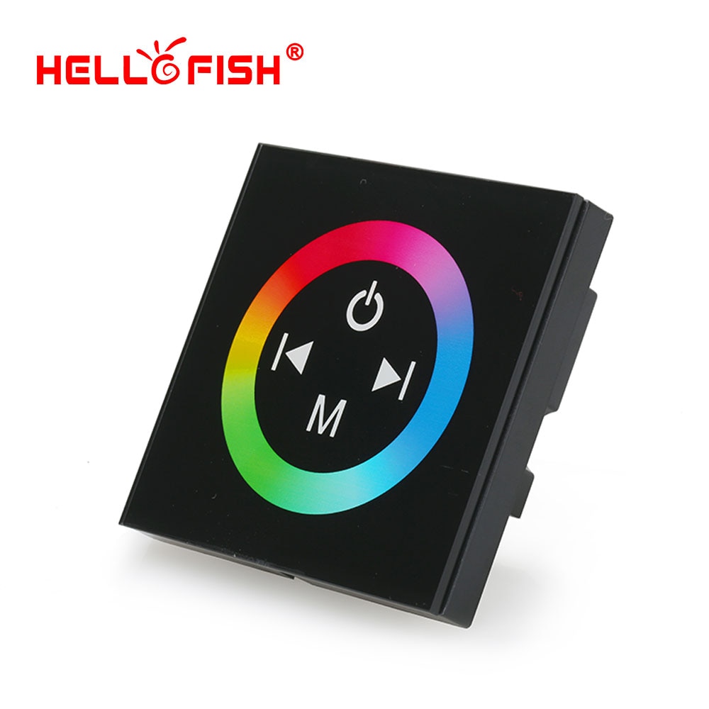 Interruptor de pared de 86 tipos, Panel táctil RGB, controlador de tira LED de un solo color DC12V24V Hello Fish