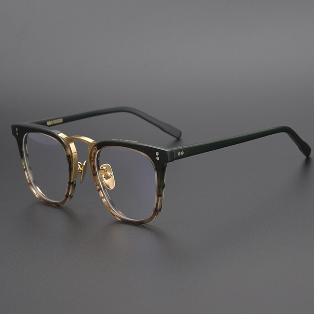 80106 handgjorda acetat glasögon båge retro ren titan optiska datorglasögon för män kvinnor