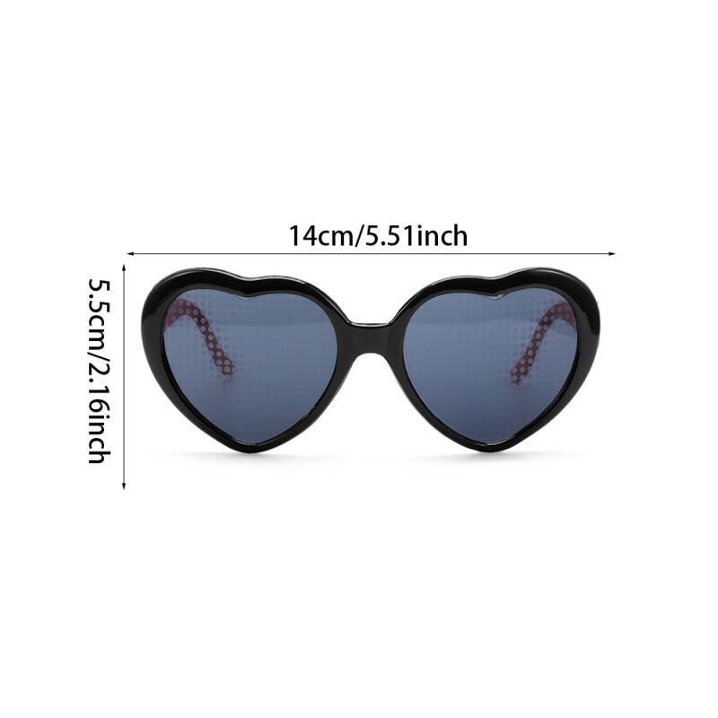 7Color At Night Diffraction Glasses Women Sunglasses Heart Shaped Effects Glasses Watch The Lights Change To Heart Shape